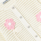 Cream Flower Knitted Cardigan