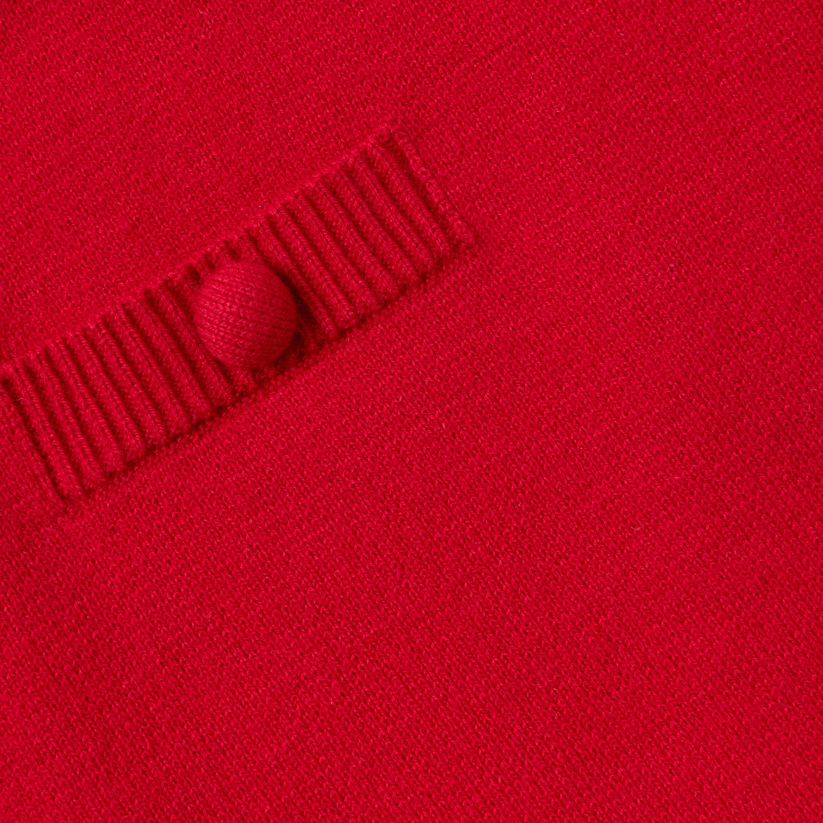 Red Flower Trim Knit Skirt