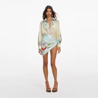 Yellow Floral Organza Blouse