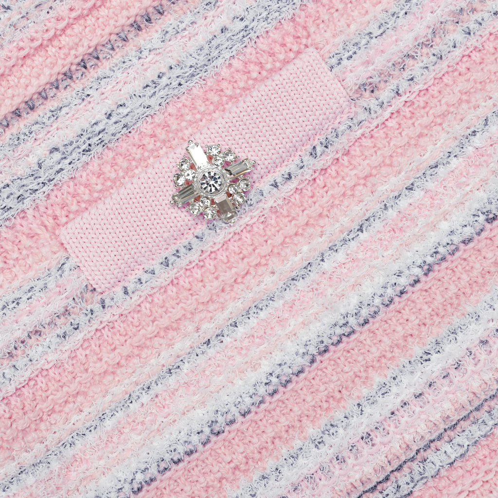 Pink Textured Knit Mini Skirt