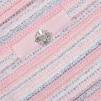 Pink Textured Knit Mini Skirt