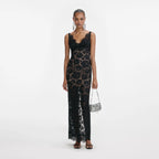 Black Floral Lace Maxi Dress