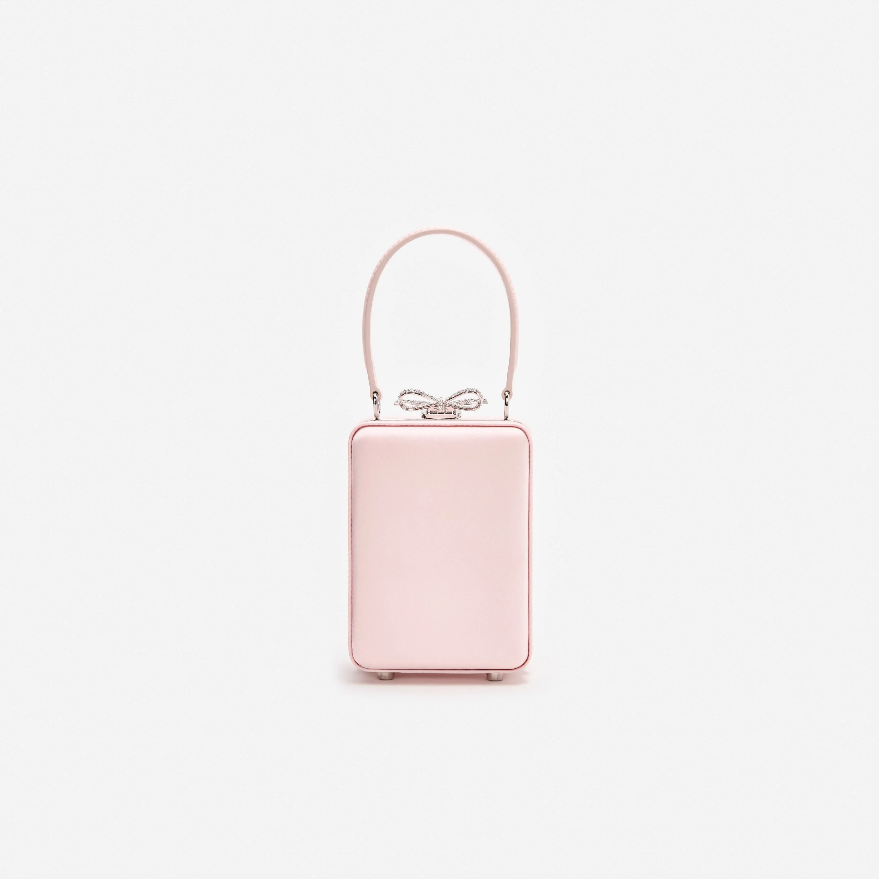 Pink Satin Floral Beaded Micro Bag