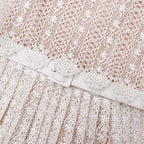 Cream Organza Lace Mini Dress