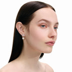 Crystal Bow Pearl Jacket Earrings