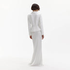 White Crepe Tailored Maxi Dress