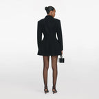 Black Wool Double Breasted Jacket