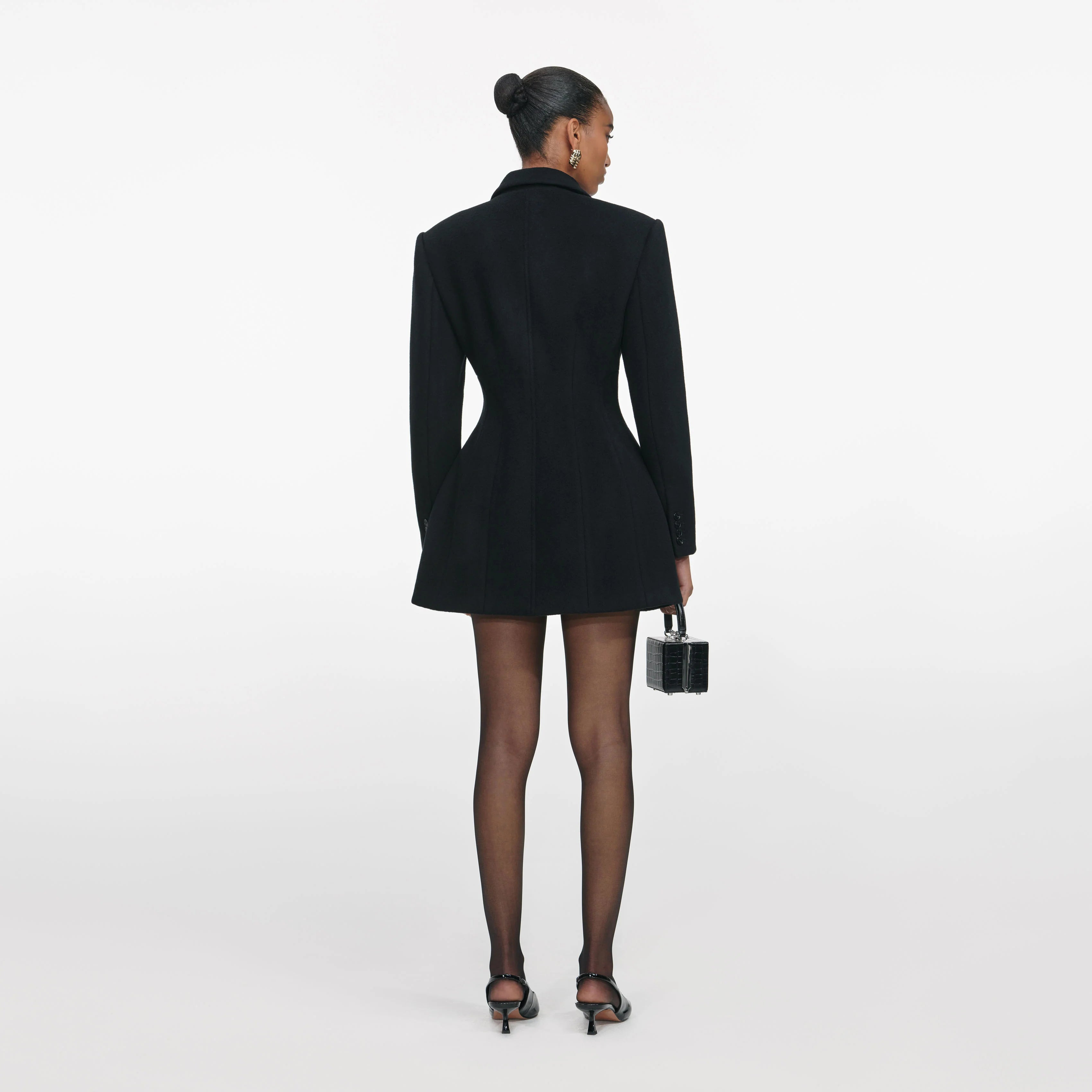 Black Wool Double Breasted Jacket