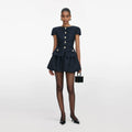 Navy Boucle Mini Dress