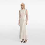 Champagne Rhinestone Cut Out Midi Dress