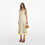 Yellow Floral Midi Dress