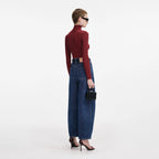 Burgundy Viscose Knit Top