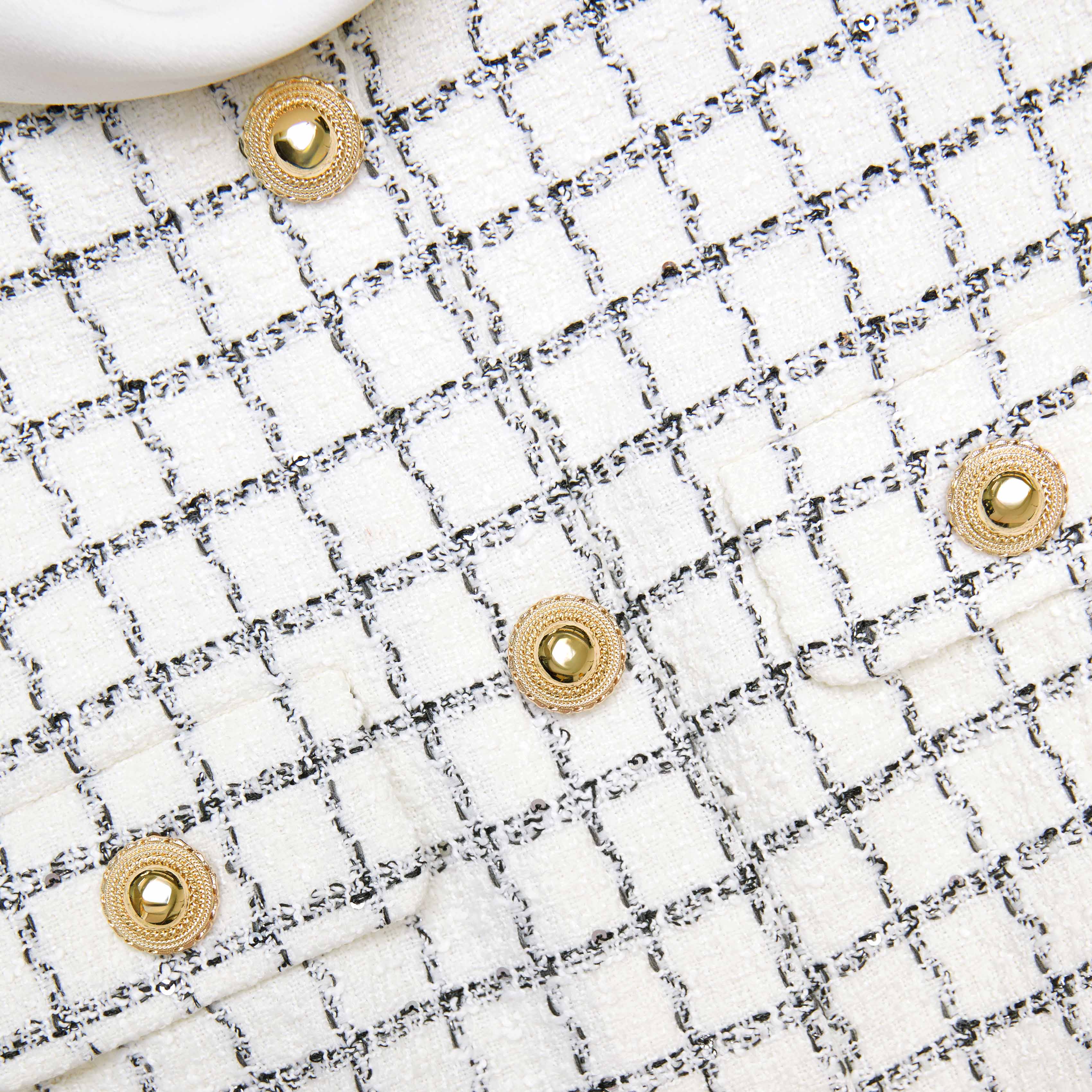 Check Boucle Mini Dress