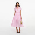 Pink Embroidered Midi Dress