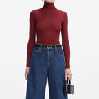 Burgundy Viscose Knit Top