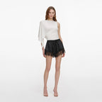 Black Satin Lace Shorts