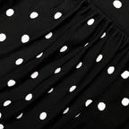Polka Dot Draped Knit Midi Dress