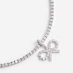 Crystal Bow Tennis Necklace