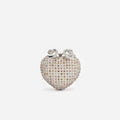 Multi Crystal Heart Clutch Bag