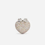 Multi Crystal Heart Clutch Bag