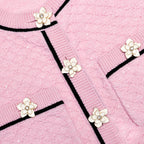 Pink Flower Knit Top