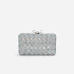 Blue Crystal Chainmail Clutch Bag
