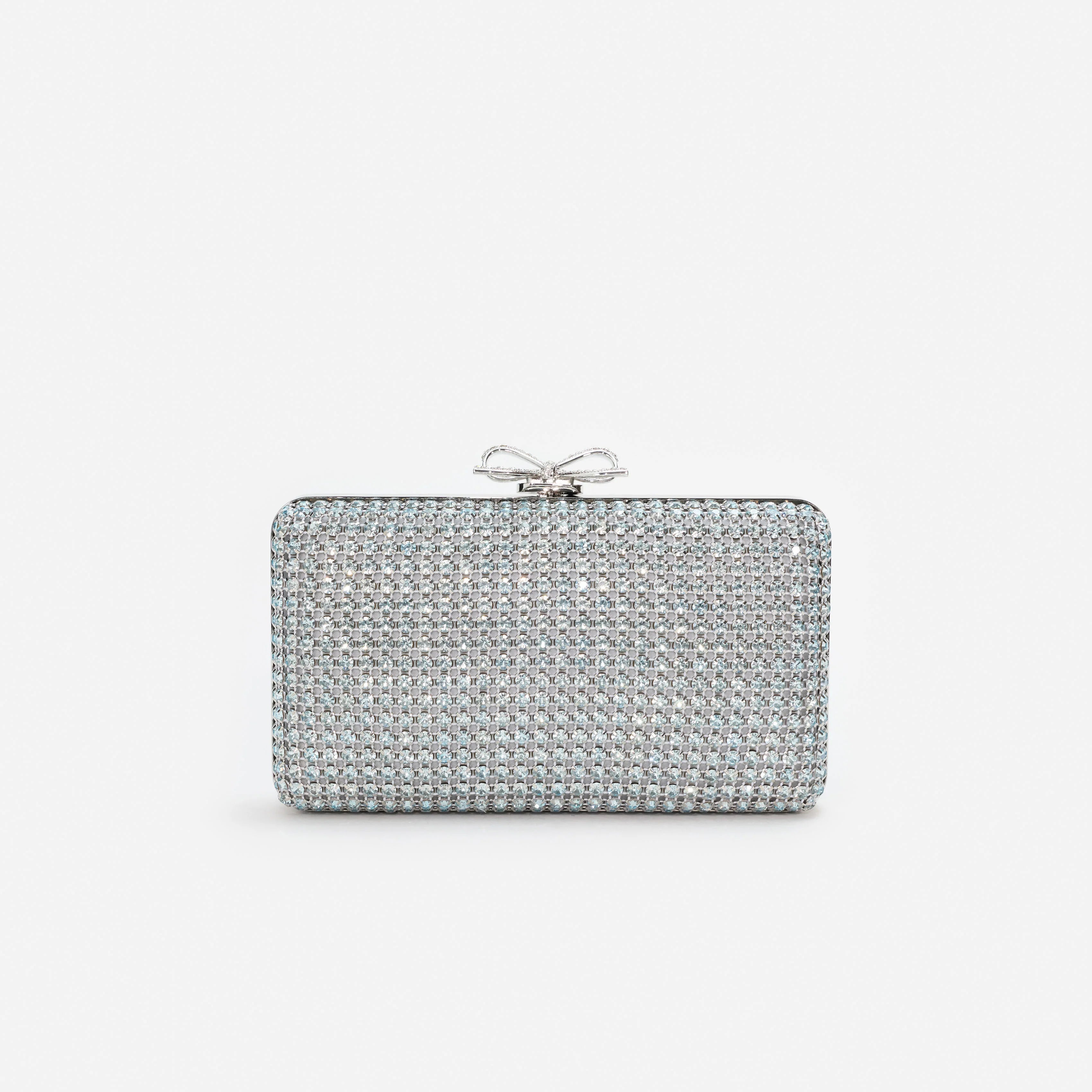 Blue Crystal Chainmail Clutch Bag