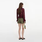 Plum Lace Ruffle Top