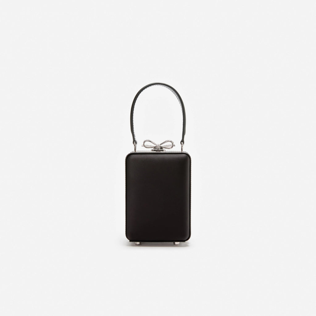 Black Satin Crystal Micro Bag