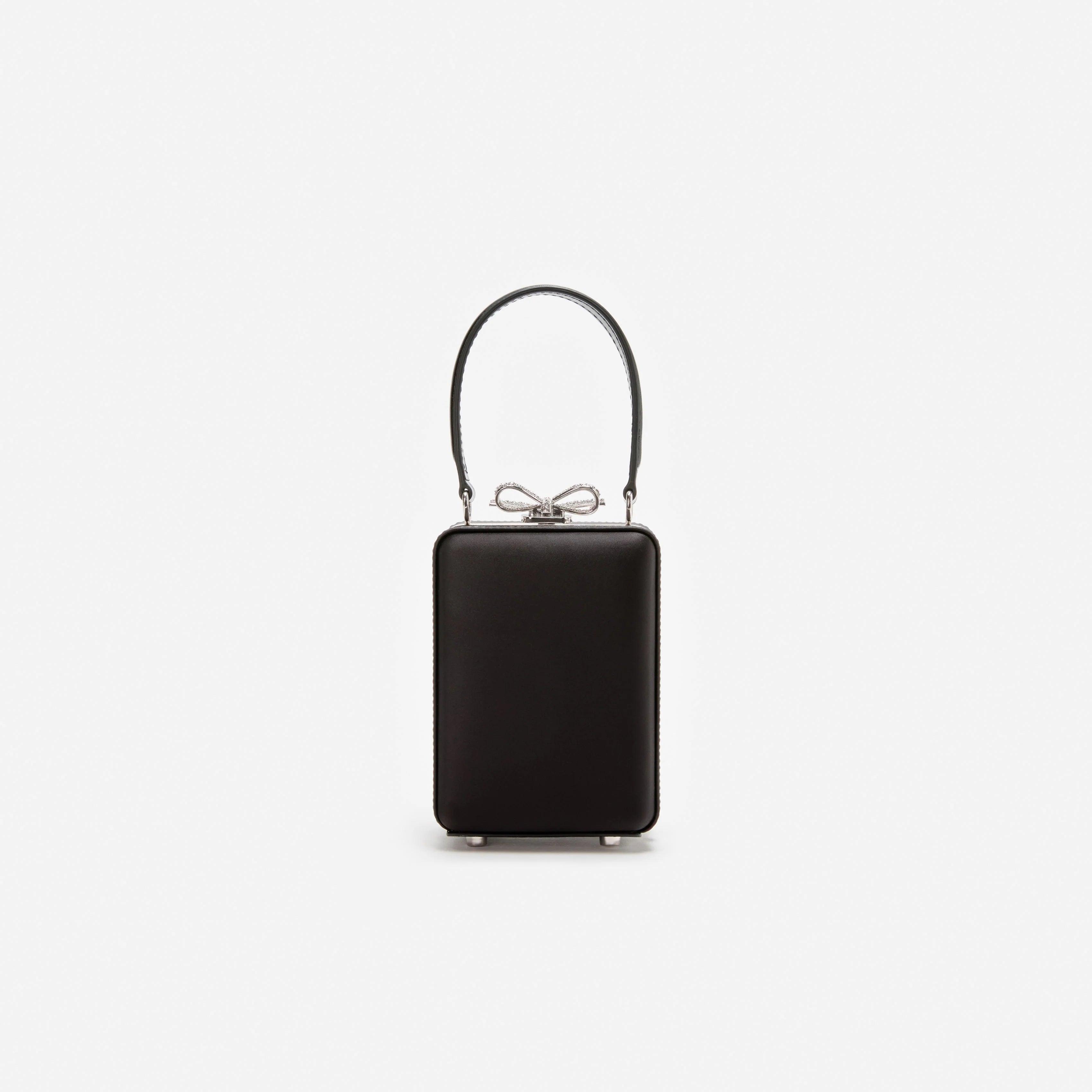 Black Satin Crystal Micro Bag