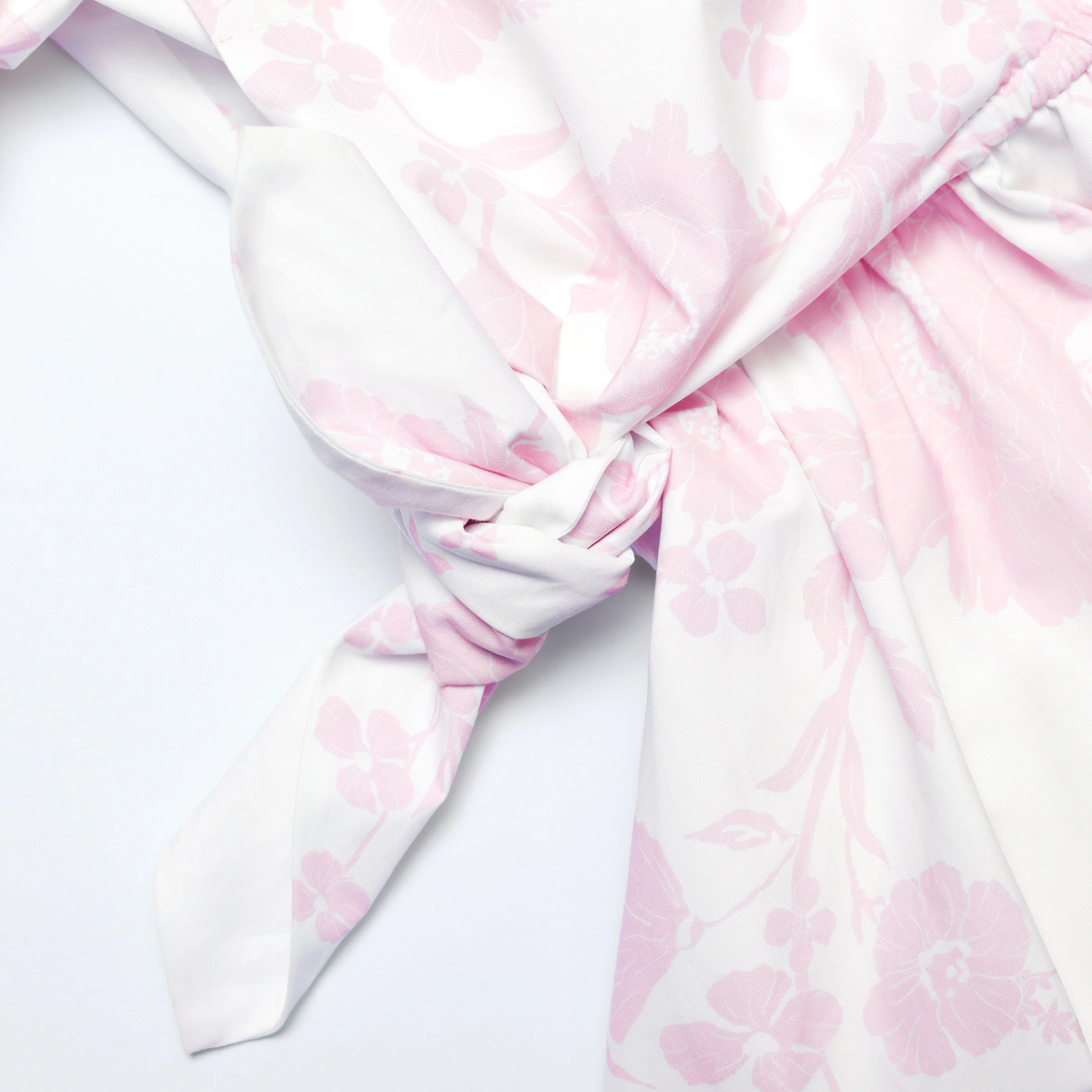 Pink Floral Cotton Drape Mini Dress
