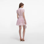 Pink Floral Lace Mini Dress