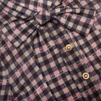 Brown Check Chiffon Blouse