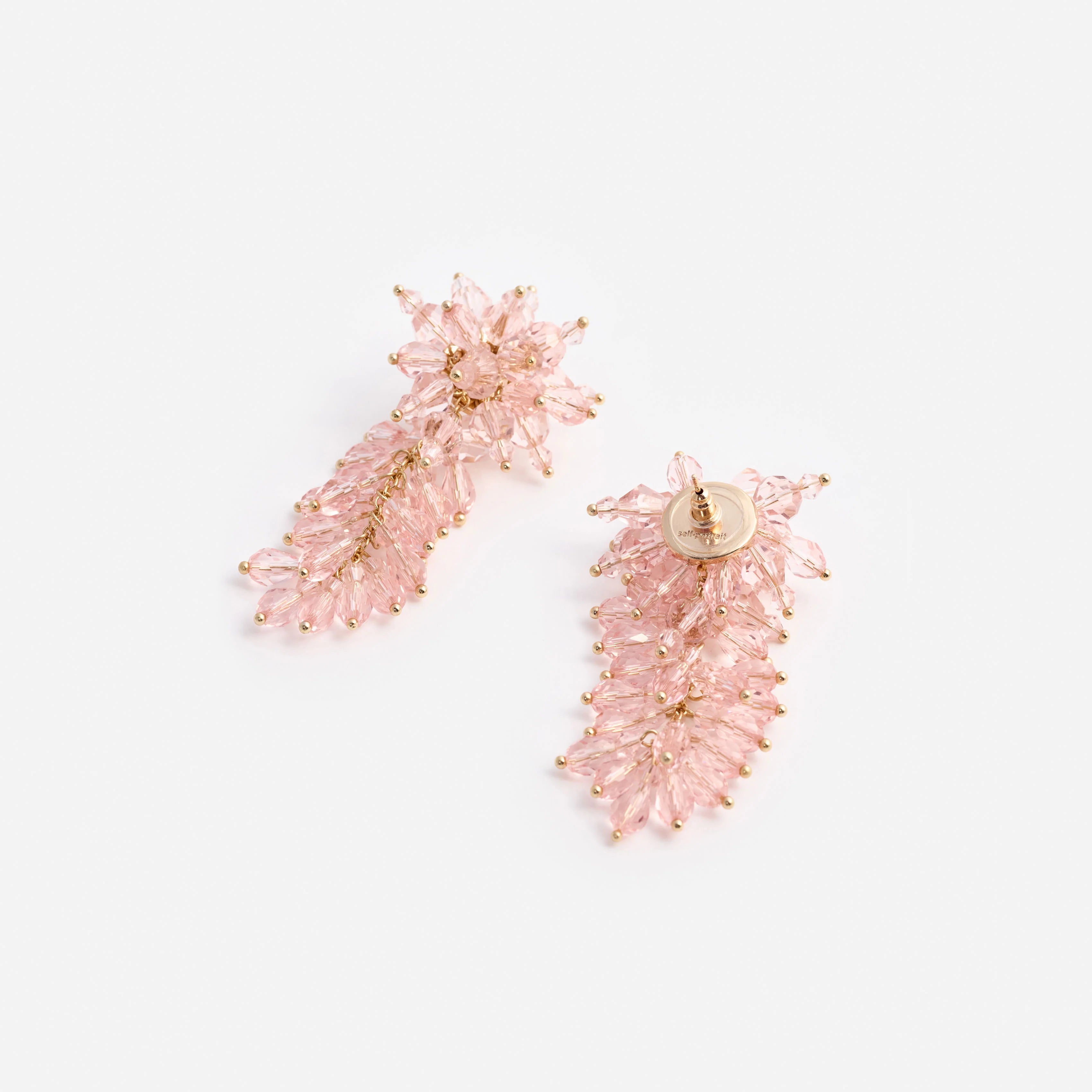 Pink Crystal Cluster Earrings