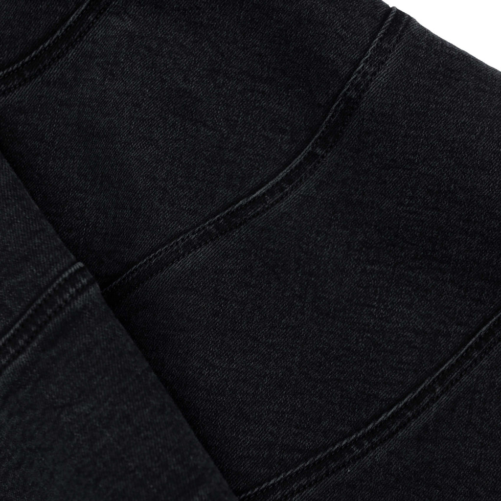 Black Flared Denim Mini Skirt