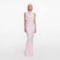 Pink Crepe Halter Neck Maxi Dress