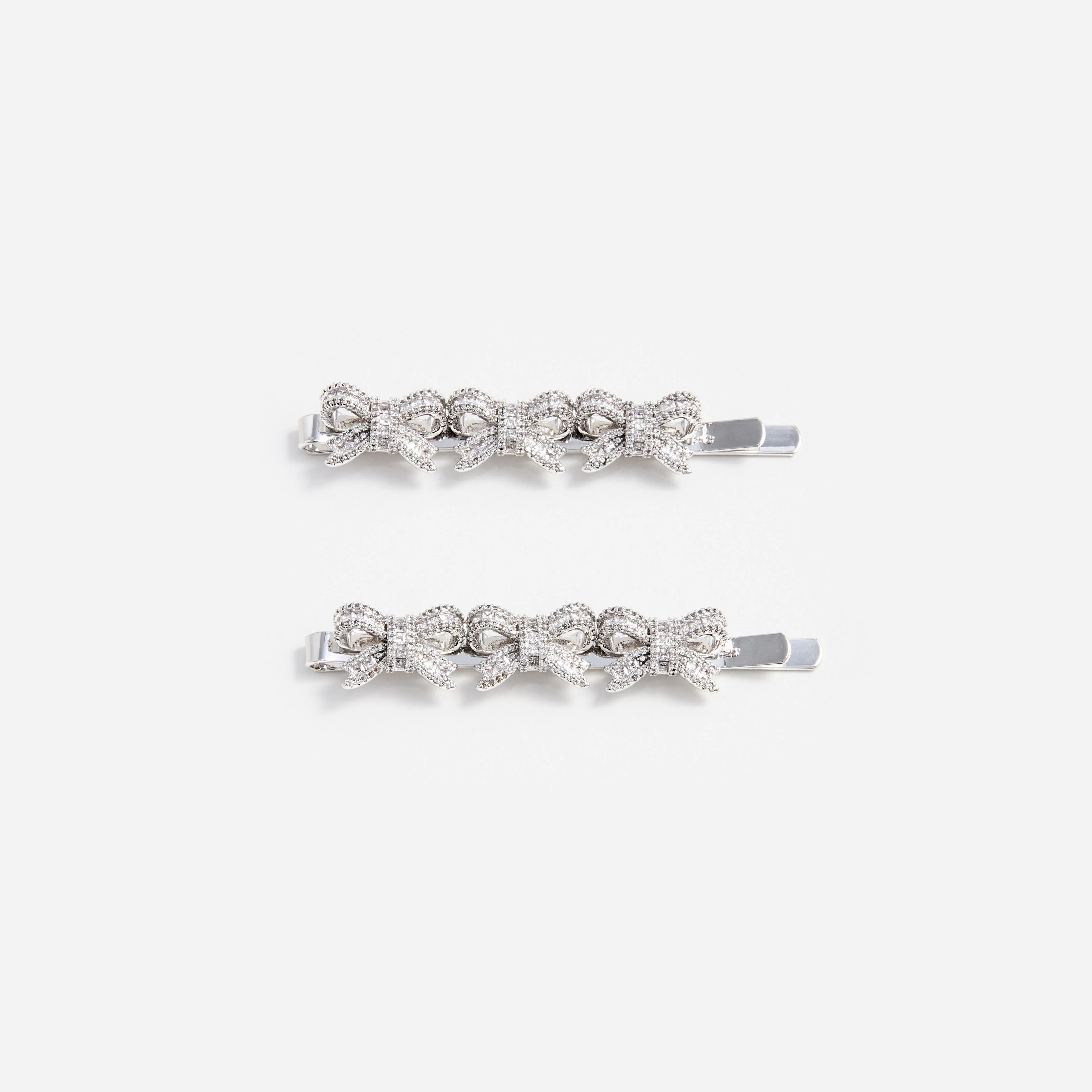 Crystal Bow Hair Slides