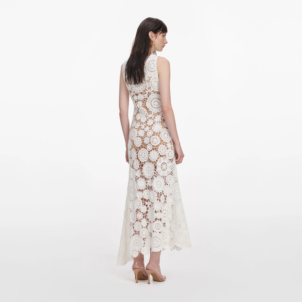 White Crochet Maxi Dress