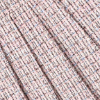 Pink Pleated Boucle Skirt